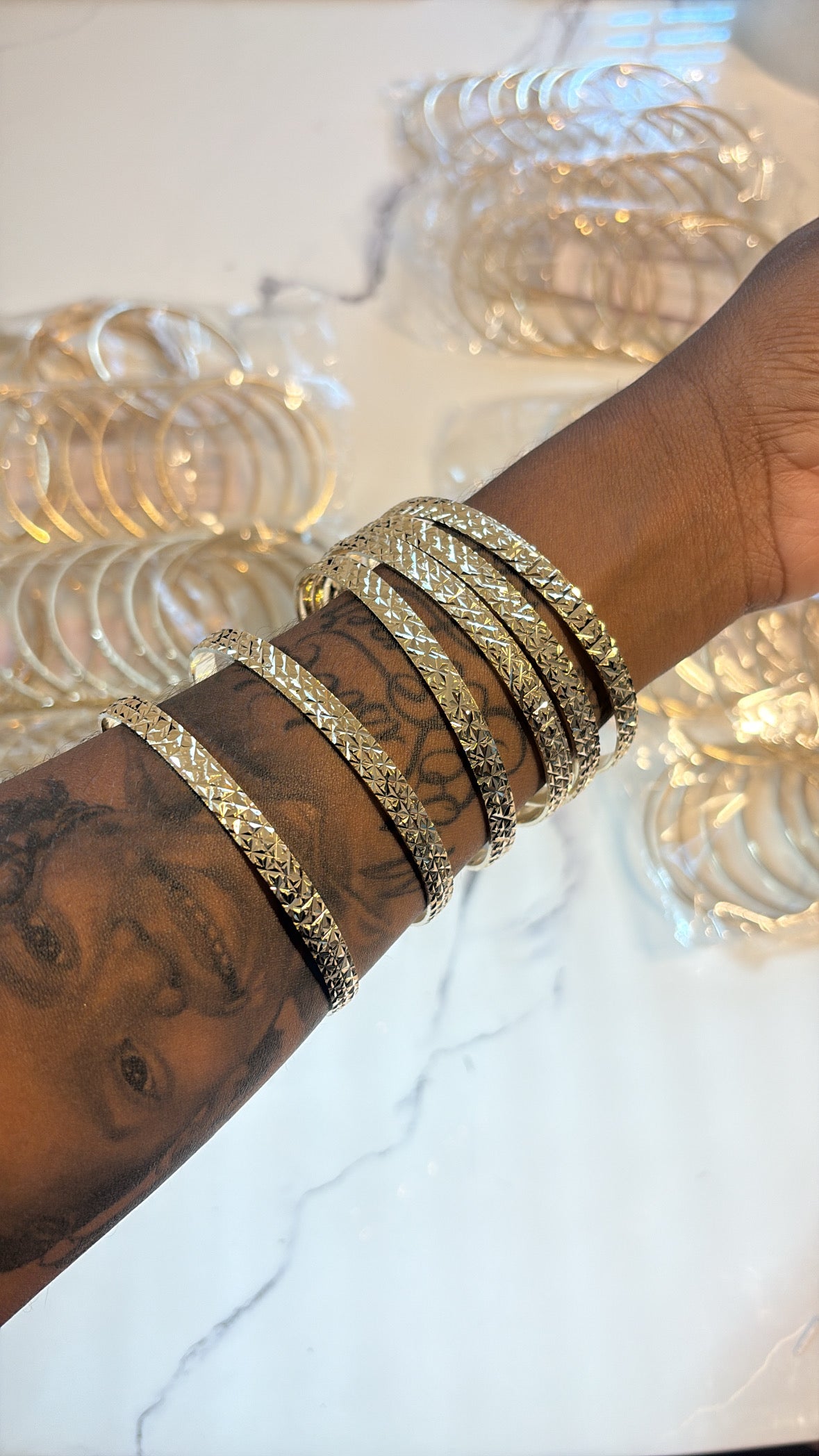 6.5MM Gold Bangle Set