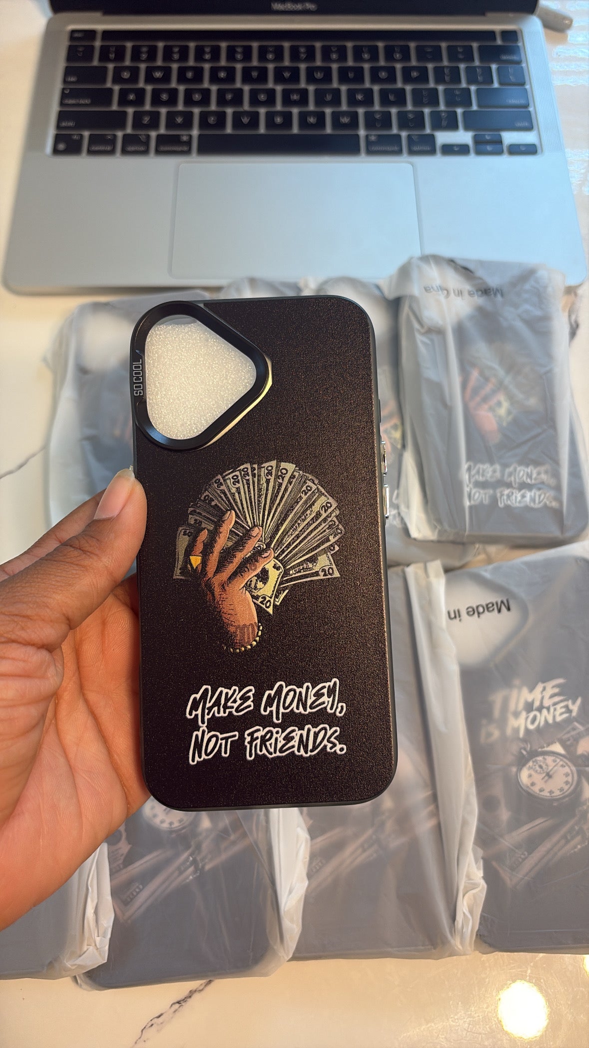 MAKE MONEY NOT FRIENDS iPHONE CASE