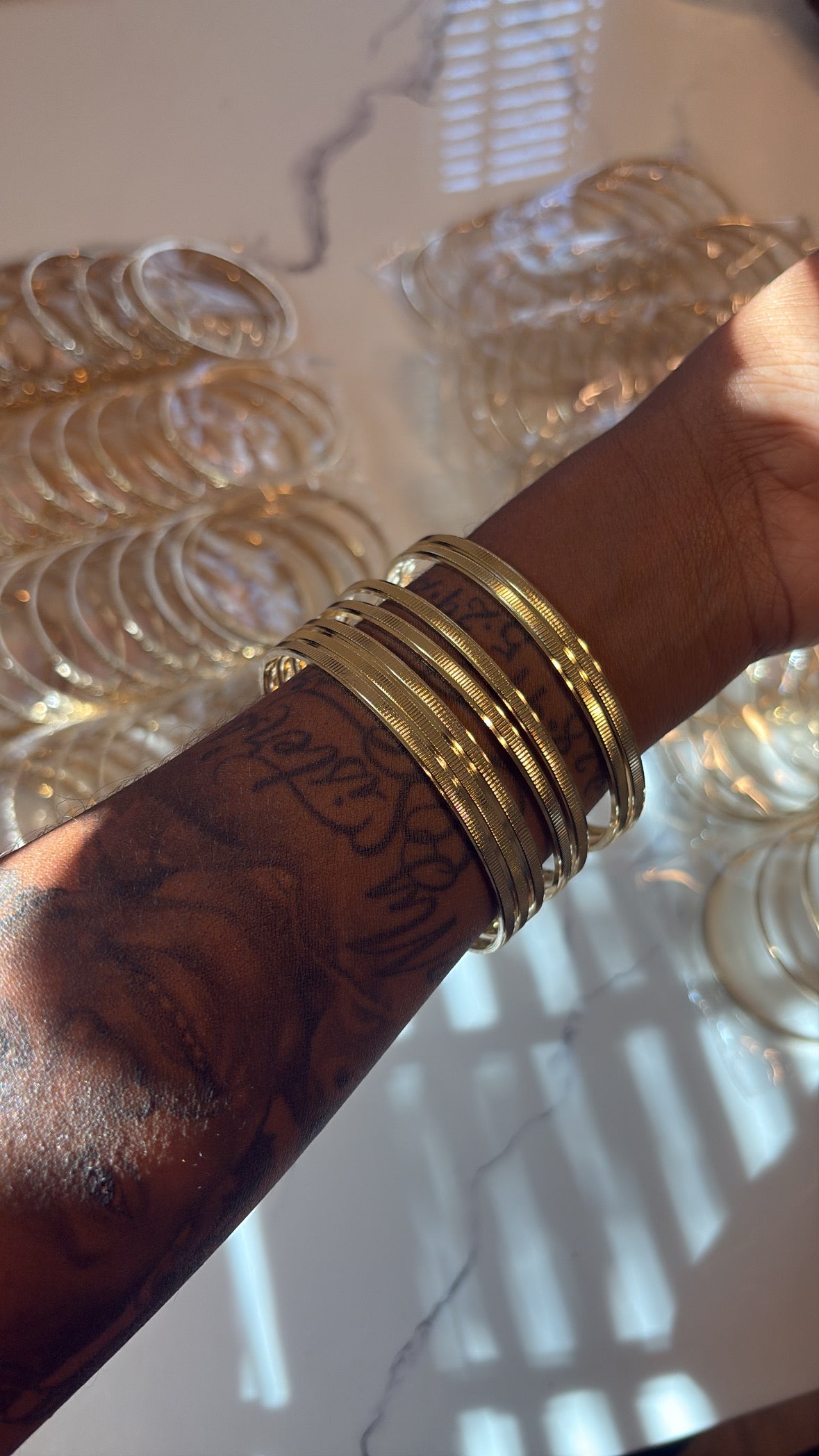 Gold PLAIN Bangles Set